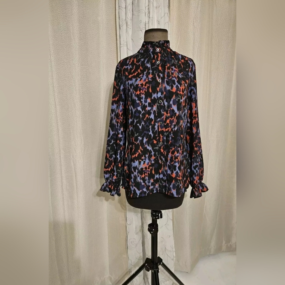 Don Caster Whimsigoth Color Splash Ruffle Neck Art-to-Weat Blouse 10 (M) - Picture 12 of 13